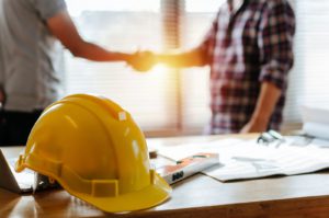 Yellow Safety Helmet On
